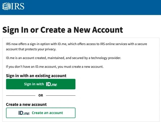 IRS Account Setup